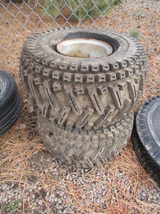(2) ATV Wheels & Tires (1) New (1) Used