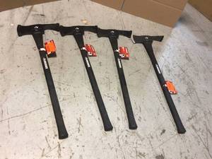 lot 19 image: Lot of 4 Assorted 4.0 lb. Landscape Axe with 34 in. Fiberglass Handle by Husky Customer Returns See Pictures