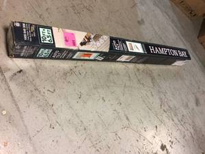 lot 29 image: 6.5 ft. x 10 ft. Aluminum Market Tilt Patio Umbrella in Riverbed by Hampton Bay Customer Returns See Pictures