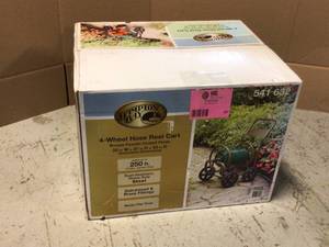 lot 48 image: 250 ft. 4-Wheel Garden Water Hose Cart by Hampton Bay Customer Returns See Pictures