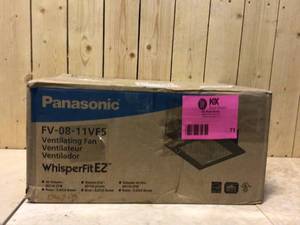 lot 71 image: Whisper Fit EZ Quiet 80 or 110 CFM Ceiling Low Profile Dual Speed Bath Exhaust Fan by Panasonic Customer Returns See Pictures