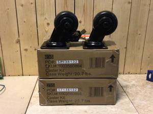 lot 80 image: 4 in. Caster Kit for Heavy Duty Welded Steel Garage Base Cabinets by Husky Customer Returns See Pictures