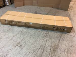 lot 109 image: 8 ft. Adjustable Height Solid Wood Top Workbench in Black for Ready to Assemble Steel Garage Storage System by Husky Customer Returns See Pictures