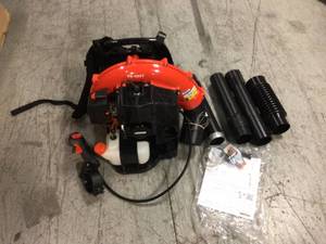 lot 115 image: 216 MPH 517 CFM 58.2cc Gas 2-Stroke Cycle Backpack Leaf Blower with Tube Throttle by ECHO Customer Returns See Returns See Pictures