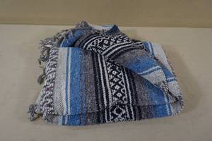 Vintage Taos New Mexico American Indian Print Blanket or Rug