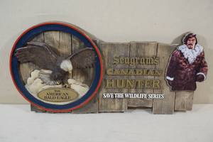 Seagrams Canadian Hunter Save the Wildlife Resin Sign - Bald Eagle