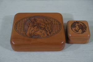 Horse Theme Wood Jewelry Cases