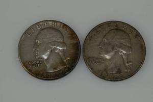 Washington Silver Quarter Coins - 1959-D, 1960-D