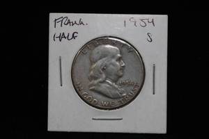 1954-S Franklin Silver Half Dollar Coin