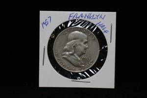 1957-D Franklin Silver Half Dollar Coin