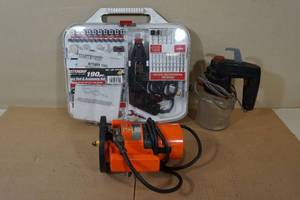Router, Paint Sprayer, Rotary Tool Set