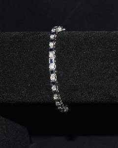 Beautiful Ladies 14K White Gold Sapphire and Diamond Tennis Bracelet