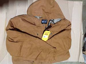 Carhartt Mens Large Brown Cotton Washed Duck Bartlett Jacket - good condition - review all pictures