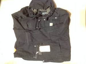 Carhartt Mens Medium Black Cotton Washed Duck Bartlett Jacket - good condition - review all pictures