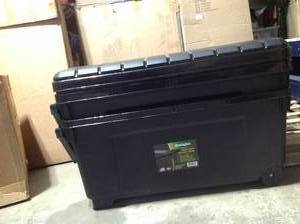 Lot of 2- good condition - review all pictures  IRIS 173 Qt. Remington Store-It-All Storage Bin in Black (2-Pack)