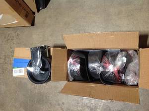 Husky 5 in. Caster Kit for Ready-to-Assemble Steel Garage Base Cabinets - good condition - review all pictures