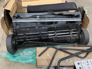 Lot of Brinly-Hardy42 in. 6-Brush High-Speed Tow-Behind Lawn Sweeper only one are open box complete Review all pictures