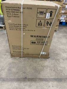 Husky Regular Duty Welded 24-Gauge Steel 2-Door Garage Base Cabinet in Black (24 in. W x 33 in. H x 16 in. D) - good condition - review all pictures