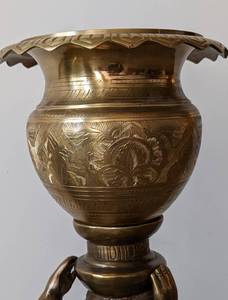 lot 8 image: Large Brass Figural Planter Sculpture