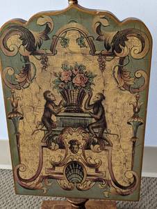 lot 27 image: Pair of Decorative Painted Wood Monkey Panels
