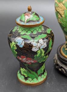 lot 34 image: Miniature Cloisonn Urns