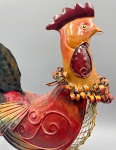 lot 209 image: Metal Rooster Figurine