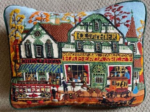lot 254 image: 3 Nifty Needlepoint Pillows