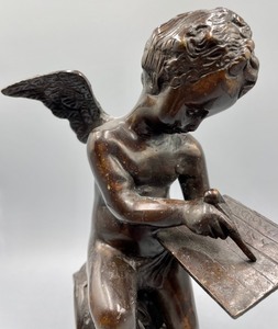 lot 251 image: Bronze Cherub Statue