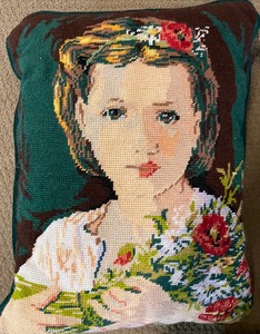 lot 237 image: 3 Beautiful Needlepoint Pillows