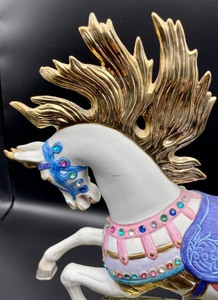 lot 229 image: Porcelain and Brass Limited Edition Carousel Horse