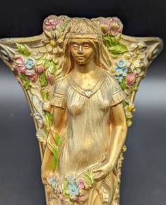 lot 51 image: Beautiful Painted Metal Art Nouveau Vase