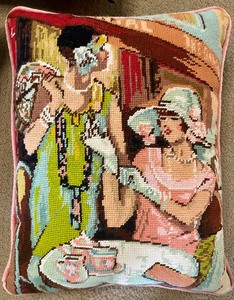 lot 283 image: 3 Needlepoint Pillows