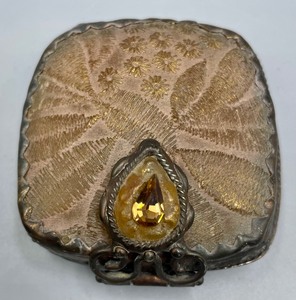 lot 286 image: Inlaid Stone Trinket Box and Compact