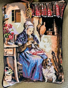 lot 307 image: 3 Neat Needlepoint Pillows