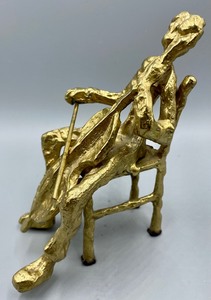 lot 304 image: Figural Brass Violinist Statue