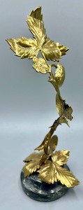 lot 315 image: Brass Floral Art with a Marble Base
