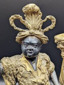 lot 75 image: Unique Metal Blackmoor SculptureCandleholder