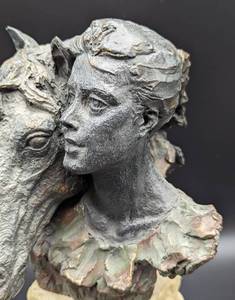lot 76 image: Woman and Horse Sculpture by L.M. Lafuente