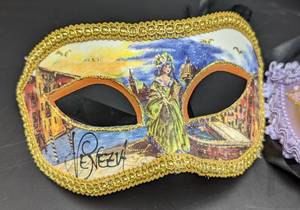 lot 85 image: Pair of Colorful Venetian Eye Masks