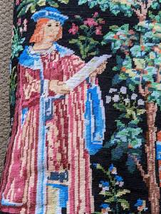 lot 340 image: Elegant Needlepoint Pillow