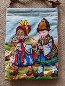lot 352 image: Adorable Needlepoint Tote