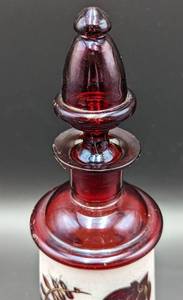 lot 363 image: Vintage Ruby Glass Decanter