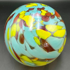 lot 198 image: Amazing Hand Made Art Glass Decorative Ball Made by HQT Home Design