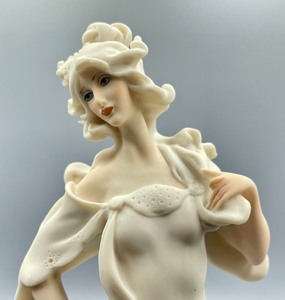 lot 174 image: Signed Giuseppe Armani Lady with Wheelbarrow Statue