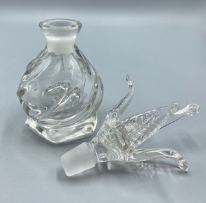 lot 167 image: Clear Glass Perfume Bottle with Fun Stopper
