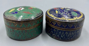lot 160 image: Pair of Beautiful Cloisonn  Trinket Boxes