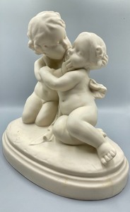 lot 151 image: Decorative Ceramic Cherub Statue