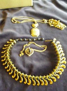 Necklace and Earring Set and Two Other Necklaces