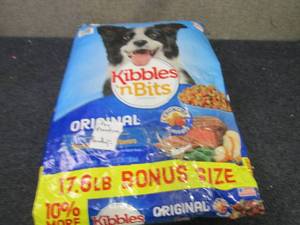 lot 191 image: 17.6 lb Bag Kibbles n Bits Dog Food...