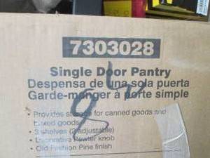 lot 354 image: Single Door Pantry open box,assembl...